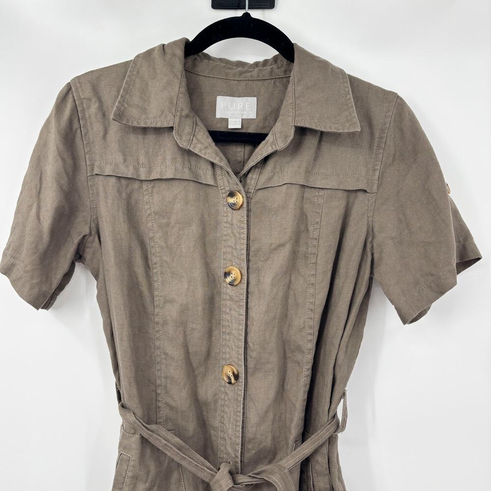 Pure Collection Linen Button Front Midi Shirt Dre… - image 4